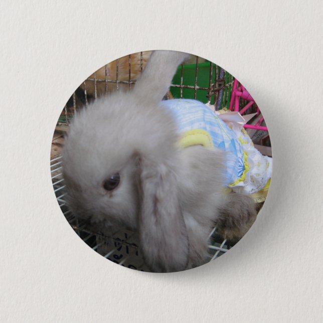 A Rabbit in a Dress 6 Cm Round Badge (Front)