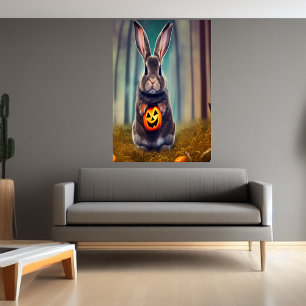 A rabbit in the forest AI Art Poster