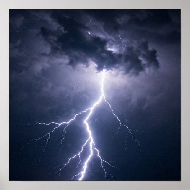 A Radiant Lightning Discharge Illuminating Dark St Poster (Front)