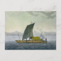 A raft leaving the port of Guayaquil, Ecuador, fro