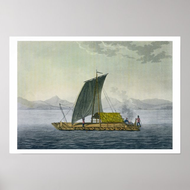 A raft leaving the port of Guayaquil, Ecuador, fro Poster (Front)