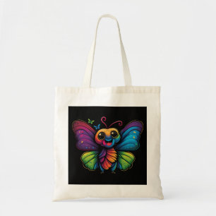 A rainbow-colored-butterfly tote bag
