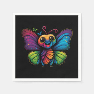 A rainbow-coloured-butterfly napkin