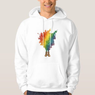 A rainbow in beige boots hoodie