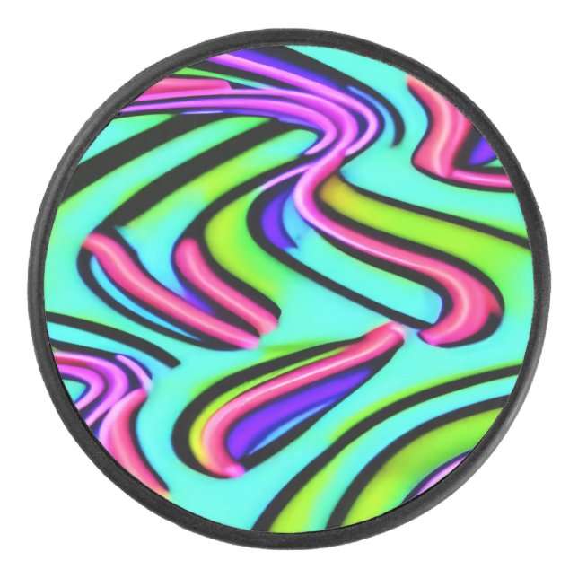 A rainbow of colours in the air hockey puck (Front)