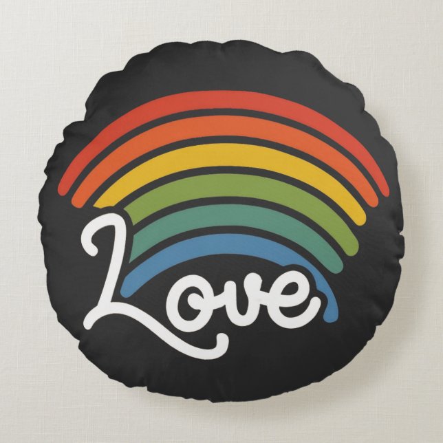 A Rainbow of Love Round Cushion (Front)