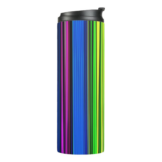 A Rainbow Of Stripes - LGBTQIA Thermal Tumbler (Rotated Left)