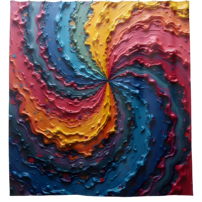 A rainbow pride spin on the world shower curtain (Front)