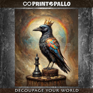 A Rainbow Raven King of Chess - Tissue Paper