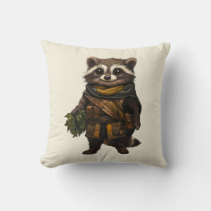 A Rascally Racoon Cushion