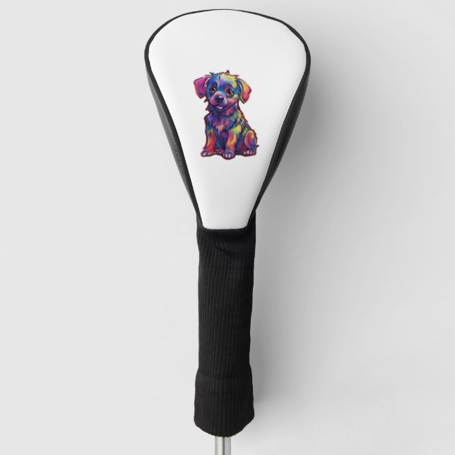 A ray of joy the Fluorescent Shining Dog   Golf Head Cover (Front)