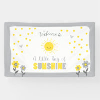A Ray of Sunshine Baby Shower Backdrop Banner Sun