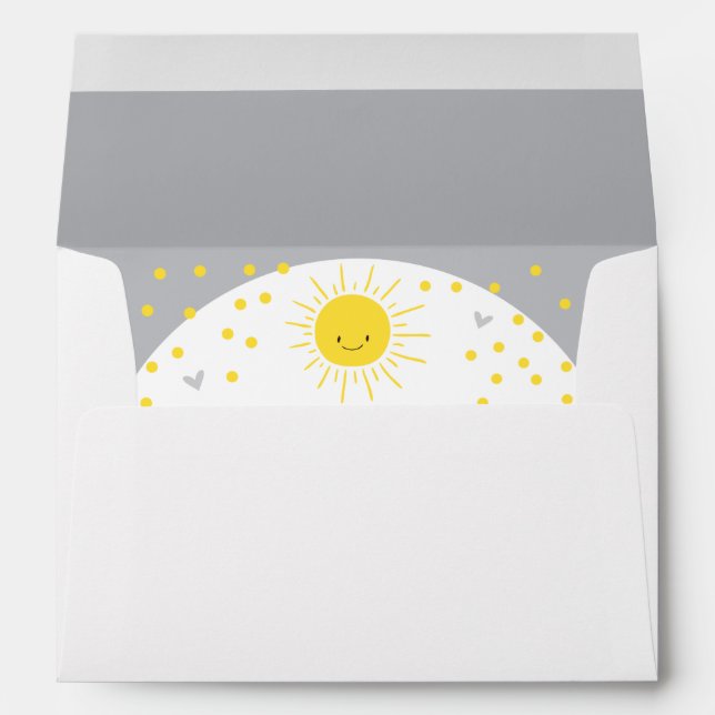 A Ray of Sunshine Baby Shower Envelope Summer Sun (Back (Bottom))