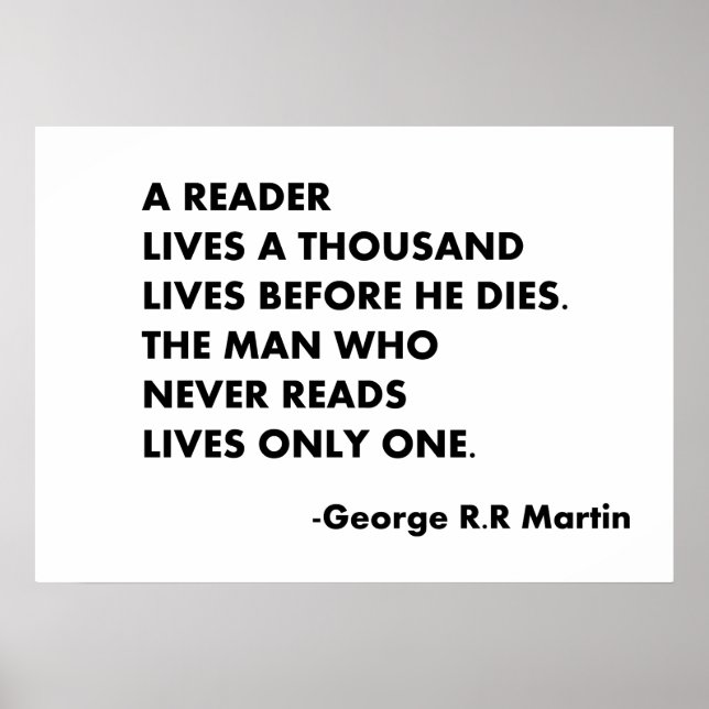 A reader lives a thousand lives before he dies, poster (Front)
