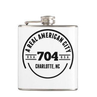 A Real American City Charlotte NC Hip Flask