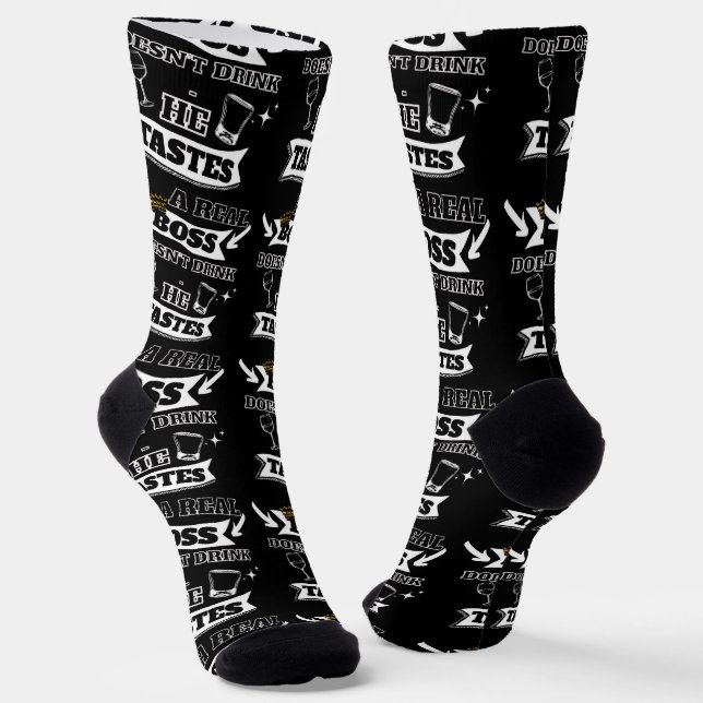A Real Boss (For Him) Quote Socks (Angled)