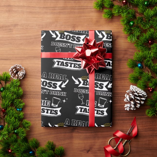 A Real Boss (For Him) Quote Wrapping Paper (Holiday Gift)