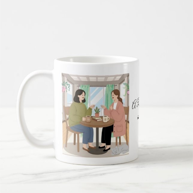 A Real Friend and a Cat Coffee Mug (Left)