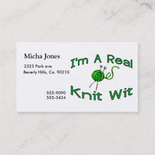 A Real Knit Wit Business Card