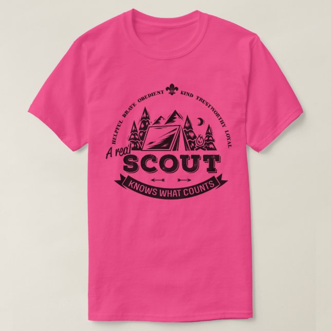 A REAL SCOUT KNOWS WHAT COUNTS T-Shirt (Design Front)