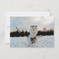 A real Snowman & a winter landscape photo