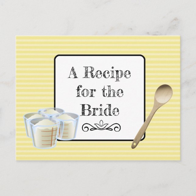 A Recipe For the Bride Wedding Recipe Card (Front)