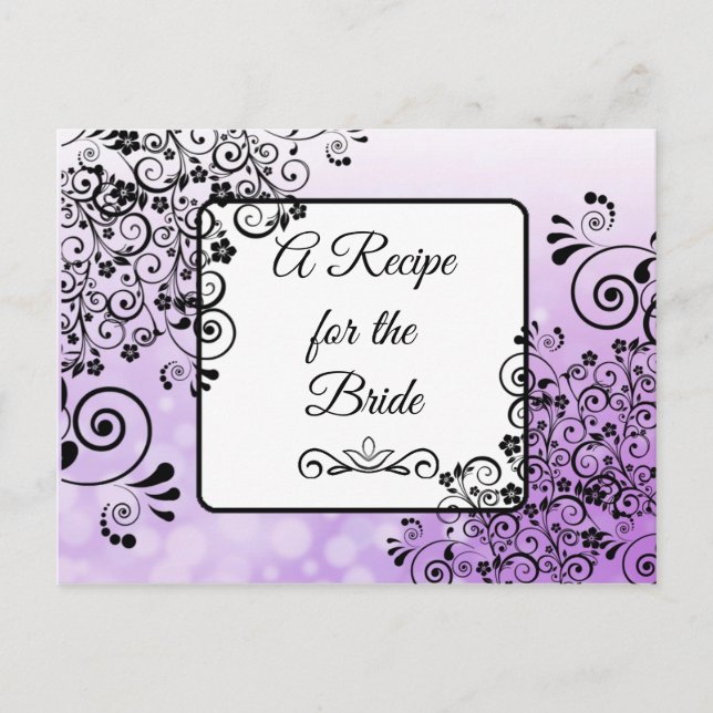 A Recipe For the Bride Wedding Recipe Card (Front)