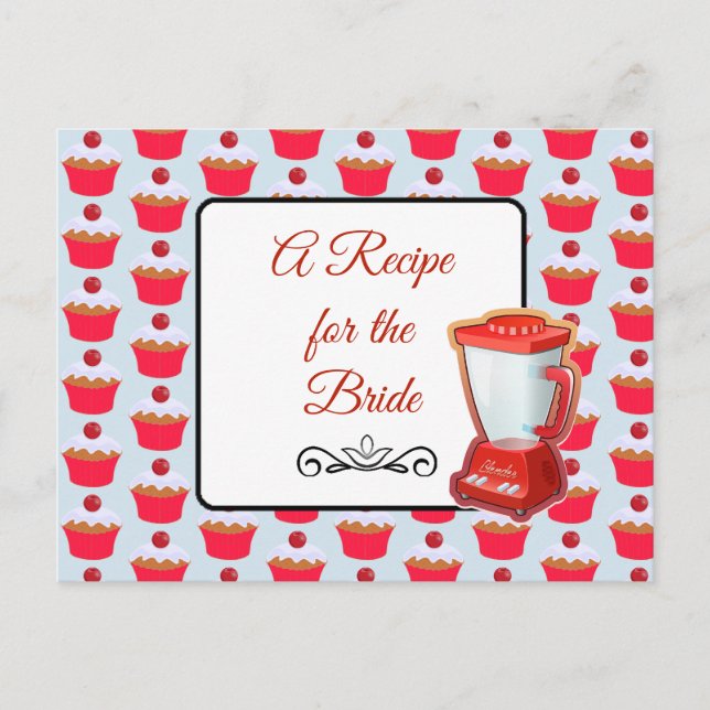 A Recipe For the Bride Wedding Recipe Card (Front)