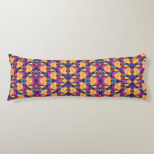 A rectangular pillow features a vibrant 