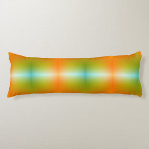 A rectangular pillow featuring a vibrant gradient 