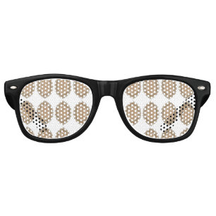 A rectangular rug with an intricate geometric moti retro sunglasses