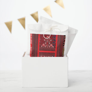 a red and black painting with a red heart on it favour bags