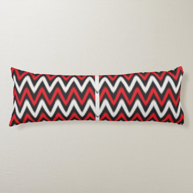 a red and black zigzag pattern on a white backgrou body cushion (Front)