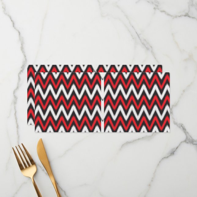 a red and black zigzag pattern on a white backgrou menu (Front/Back In Situ)