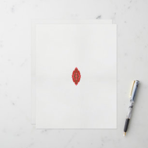 a red and brown design on a white background