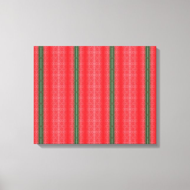 a red and green striped background canvas print (Front)