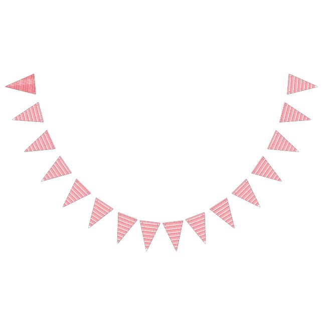A red and pink geometric pattern featuring interlo bunting  (All)