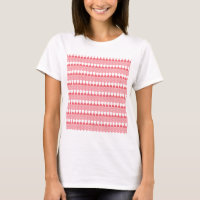 A red and pink geometric pattern featuring interlo