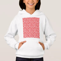 a red and white background with a pattern