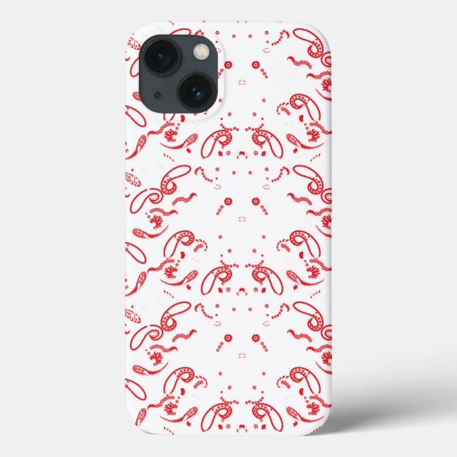 a red and white background with a pattern Case-Mate iPhone case (Back)