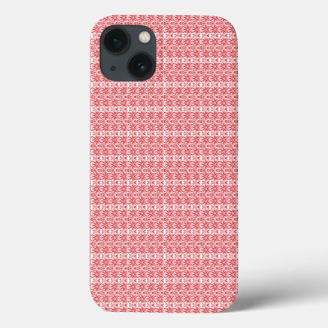 a red and white background with a pattern Case-Mate iPhone case (Back)