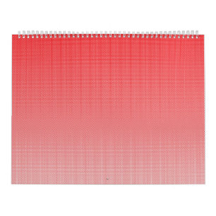 a red and white background with small squares calendar