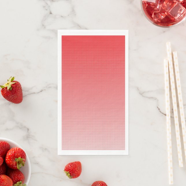 a red and white background with small squares napkin (Insitu)