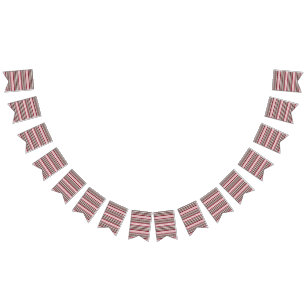 a red and white striped pattern bunting
