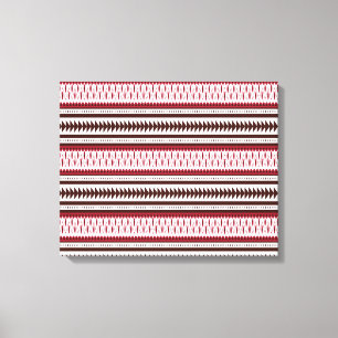 a red and white striped pattern canvas print