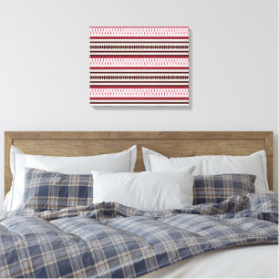 a red and white striped pattern canvas print
