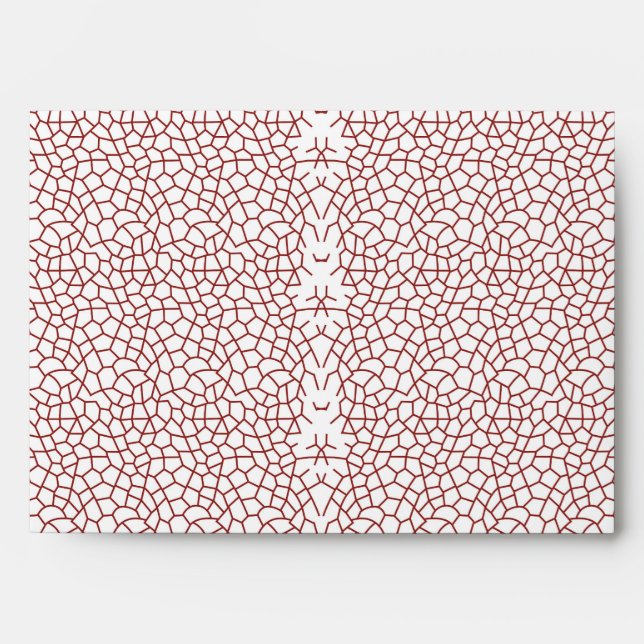 a red and white wallpaper with a pattern on it envelope (Front)