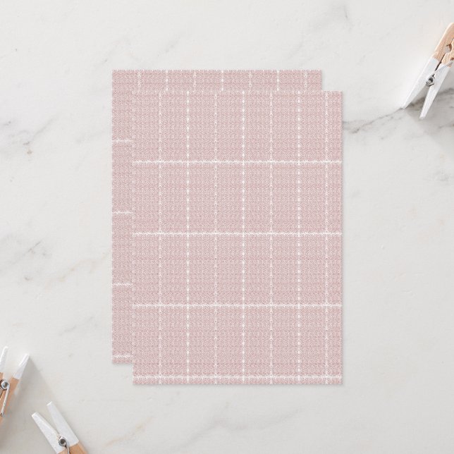 a red and white wallpaper with a pattern on it invitation (Front/Back In Situ)