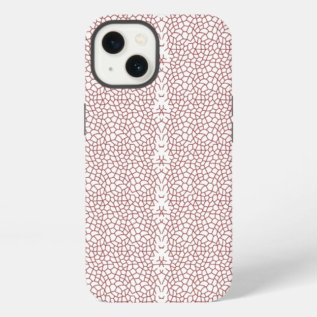 a red and white wallpaper with a pattern on it iPhone case (Back)