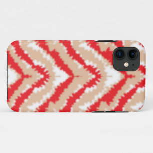 a red and white zigzag pattern on a white backgrou Case-Mate iPhone case